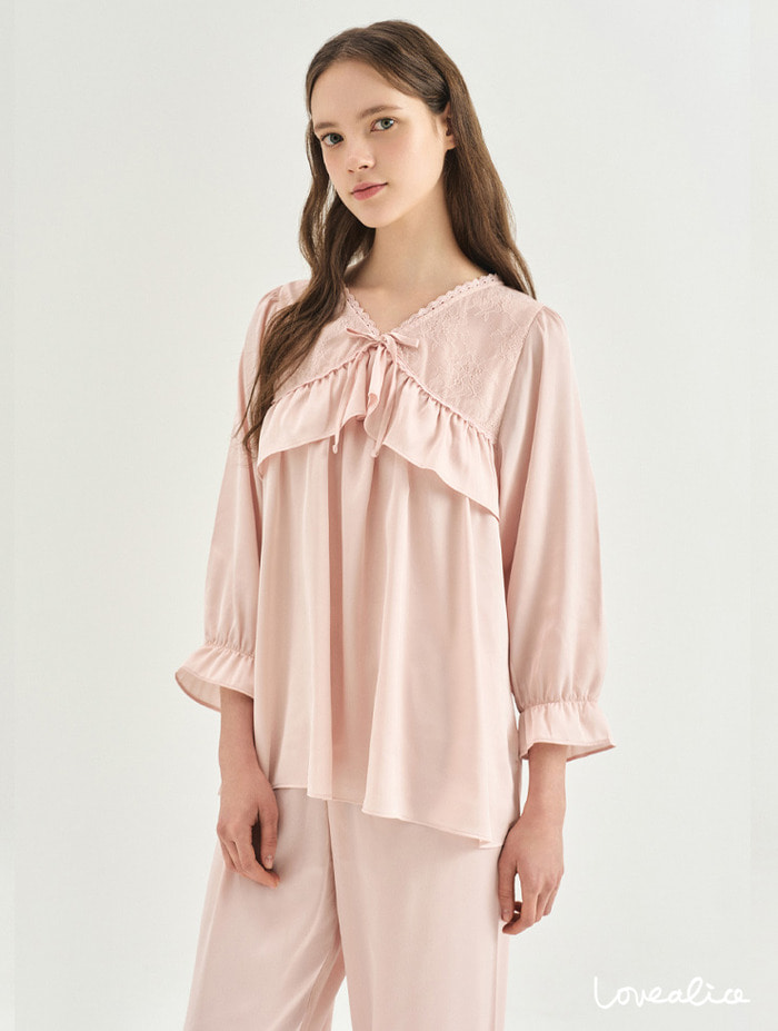 (여성) 그레디 샤머즈 7부소매 상하잠옷 핑크