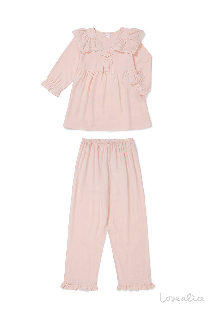 (여성) 테스 텐셀 7부소매 긴바지 상하 홈웨어 잠옷