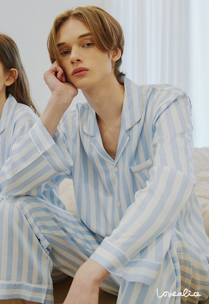 (sale남성) 바바 텐셀 페어 긴소매 상하 홈웨어 잠옷