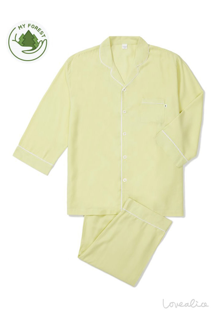 (남성) 라임펀치 텐셀 8부소매 페어상하 홈웨어 잠옷