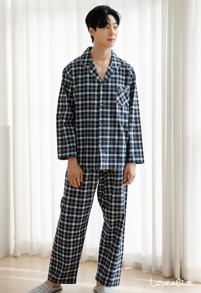 (남성) 뉴코지5 선염기모 긴팔상하 잠옷