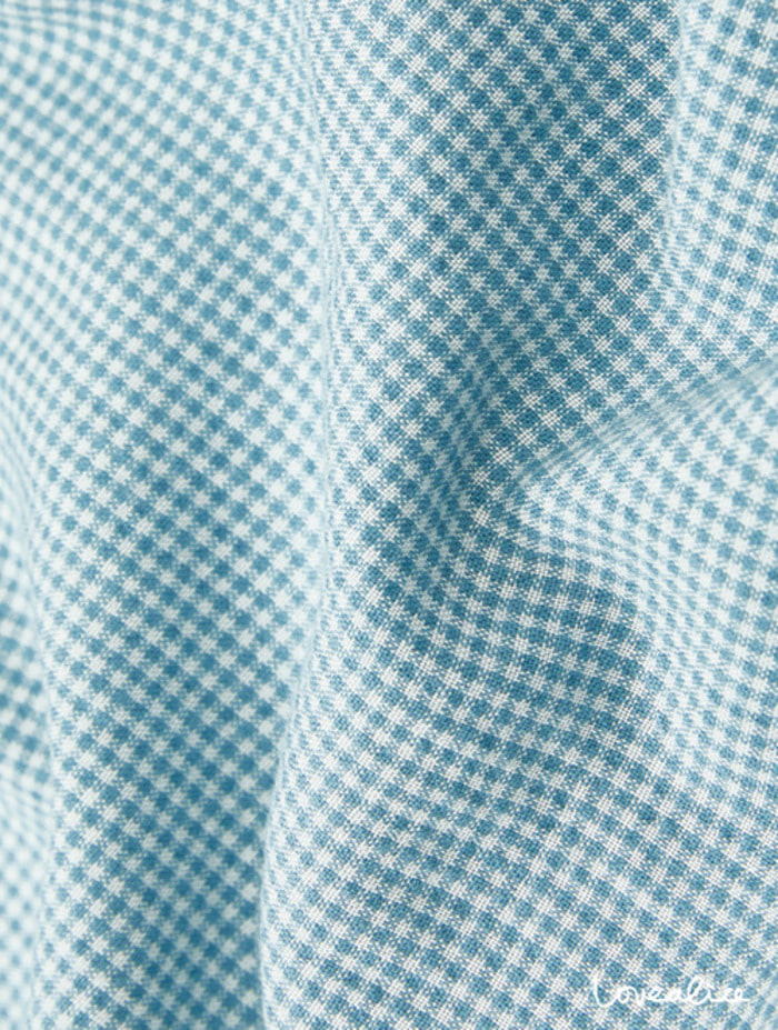 (여성) 밀로 체크 면레이온 끈원피스 잠옷 블루