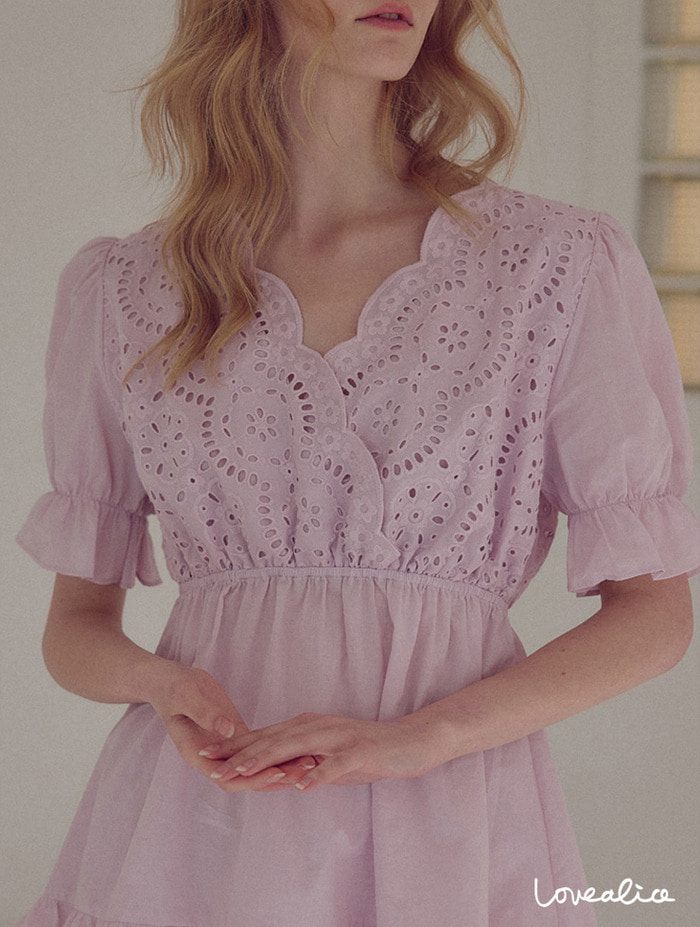 (여성) 페넬로페 순면 반팔상하 잠옷 핑크