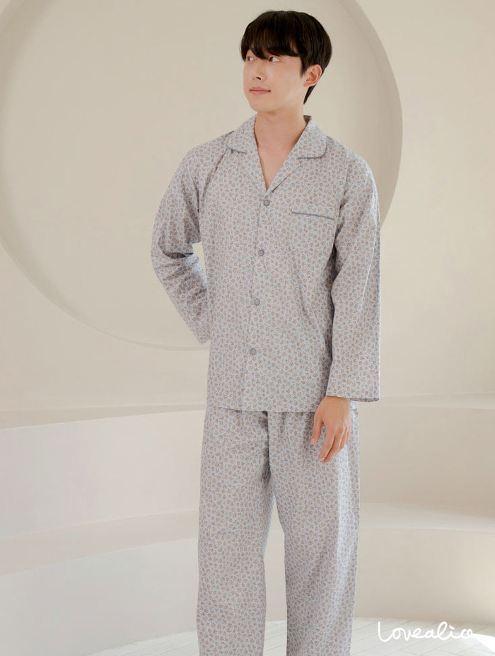 (남성) 튤립 60수고밀도면 긴팔상하 잠옷