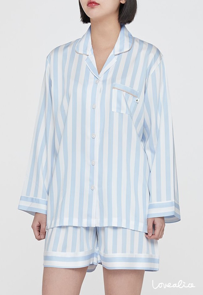 (sale여성) 바바 텐셀 긴소매 반바지 상하 홈웨어 잠옷