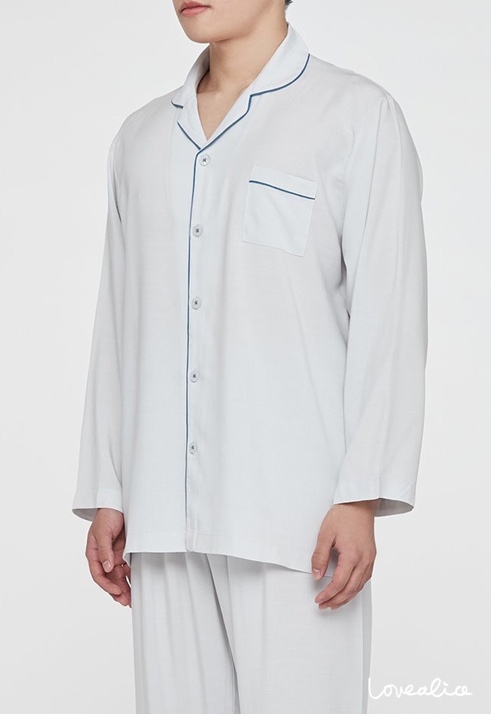 (남성) 테스 텐셀 페어 긴팔상하 홈웨어 잠옷