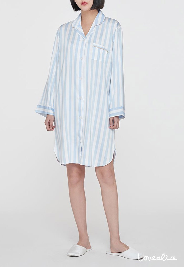 (여성) 바바 텐셀 긴소매 페어 원피스 홈웨어 잠옷