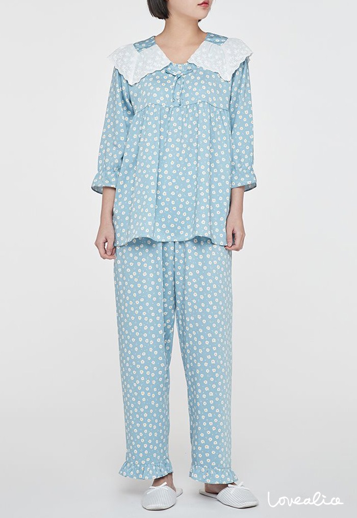 (sale/여성) 데이지 텐셀 7부소매 긴바지 상하 홈웨어 잠옷